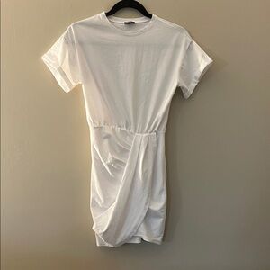 Express White Draped Mini Dress